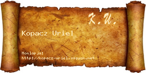 Kopacz Uriel névjegykártya